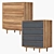 Modern Bruni Black Chest of Drawers 3D model small image 2