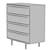 Modern Bruni Black Chest of Drawers 3D model small image 5