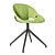 Sleek Swivel Chair with Aluminum Frame 3D model small image 1