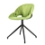 Sleek Swivel Chair with Aluminum Frame 3D model small image 3