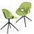 Sleek Swivel Chair with Aluminum Frame 3D model small image 4