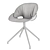 Sleek Swivel Chair with Aluminum Frame 3D model small image 5