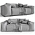 Sleek Sacai Gamma Sofa 3D model small image 6