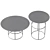 Gold Metal Round Coffee Table Set 3D model small image 2