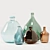 Elegant Set of 5 Izolia Glass Vases 3D model small image 1