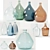 Elegant Set of 5 Izolia Glass Vases 3D model small image 2