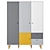 Modern Gray & Yellow Wardrobe | Vox Concept 3D model small image 1
