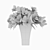 Elegant White Rose & Alstroemeria Bouquet 3D model small image 3
