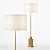 Elegant Wood & Brass Floor Lamp 3D model small image 2