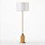 Elegant Wood & Brass Floor Lamp 3D model small image 3