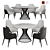 Tornado Table and Rosamund Chair Set 3D model small image 1