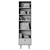 Modern Concept Narrow Bookcase | White & Grey 3D model small image 3