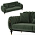 Luxury Army Green Velvet Tufted Sofa 3D model small image 6