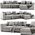 Elegant Minotti Leonard Chaise Sofa 3D model small image 1