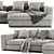 Elegant Minotti Leonard Chaise Sofa 3D model small image 3