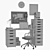 IKEA Home Office Set: Desk, Drawers, Chair & More 3D model small image 3
