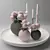 Modern Ceramic Decor Set | Spherical Vases & Candlesticks 3D model small image 1