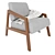 Elegant Modern Armchair 3D model small image 2