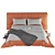 Sleek White & Orange Bed 3D model small image 3