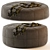 Saddle Round Fabric Pouf Ottoman 3D model small image 1