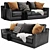 Elegant Ellington Leather Sofa 3D model small image 3