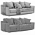 Elegant Ellington Leather Sofa 3D model small image 4