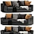 Elegant Ellington Leather Sofa 3D model small image 5