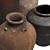 Rustic Relief Ceramic Vases Set 3D model small image 2