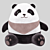 Cuddly Panda Bear Toy 3D model small image 2