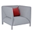 Minimalist Italian Design: Mitilo Armchair 3D model small image 2