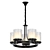 Elegant Black+Gold Glass Chandelier 3D model small image 1