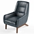 Sleek Black Leather Aman Chair 3D model small image 2