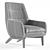 Sleek Black Leather Aman Chair 3D model small image 4