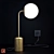 Elegant Brass and Opal Glass Table Lamp 3D model small image 2