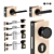 Sleek Door Handles for Aladin Swing and Aladin Pivot Plain - 12 Variations 3D model small image 1