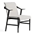 Elegant Velvet Dining Chair 3D model small image 6