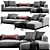 Modern Flexform Ettore Chaise Lounge 3D model small image 5