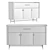 Elegant Milano Bar Cabinet 3D model small image 3