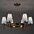 Bronze Ceiling Lamp, Owen Lyca: Elegant White Fabric Shade 3D model small image 4