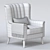 Elegant Grey Velvet Armchair 3D model small image 5