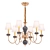 Modern American Style Chandelier with Textile Shades 3D model small image 1