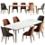 Poliform Henry Table & Emporio Chair Set 3D model small image 1