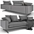 Flexform Campiello Modern Leather Sofa 3D model small image 4