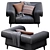 Sleek Leather Soho Armchair 3D model small image 3