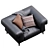 Sleek Leather Soho Armchair 3D model small image 5