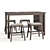 Modern Acacia Wood Dining Set 3D model small image 2