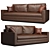 Wesley Hall Dapper Leather Sofa 3D model small image 2