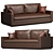 Wesley Hall Dapper Leather Sofa 3D model small image 3