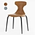 Elegant Leather Dining Chair 3D model small image 1