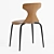 Elegant Leather Dining Chair 3D model small image 2